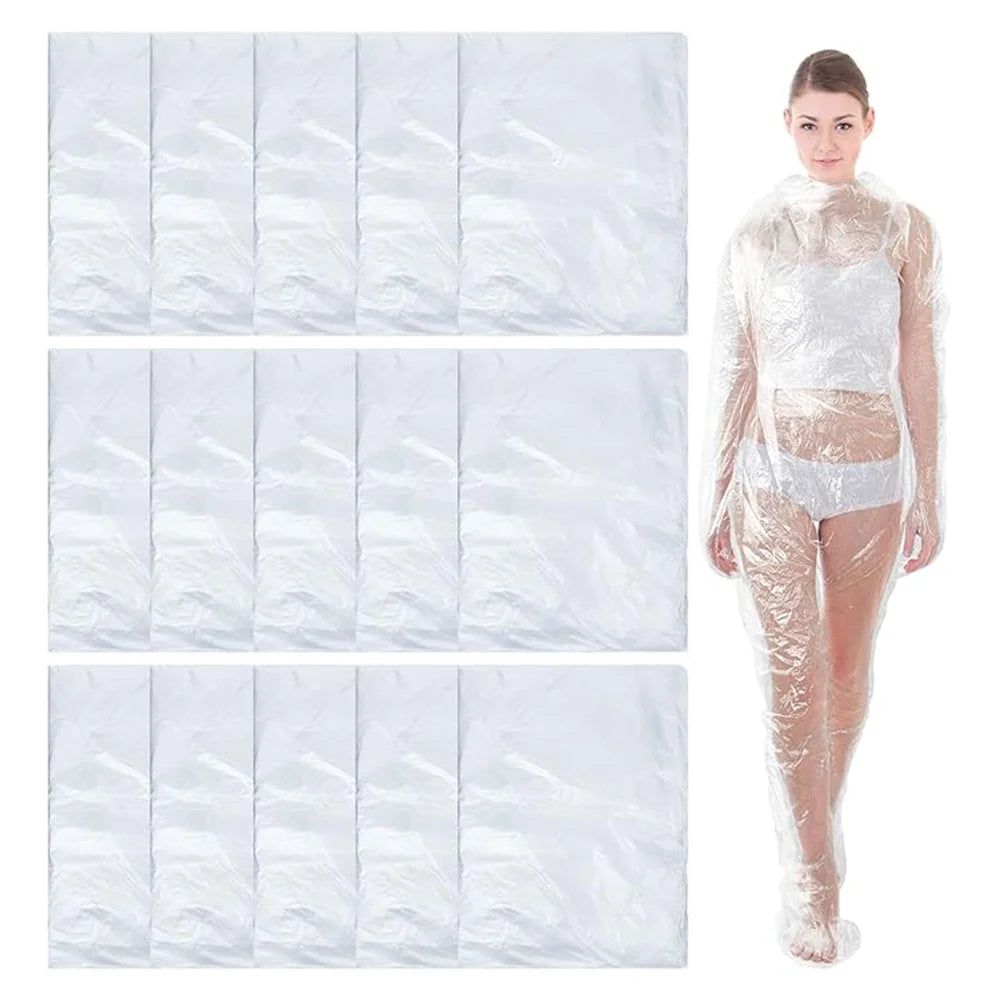 20 PCS Disposable Body Wrap PE Sauna Bath Suit Plastic Body Far Infrared Sauna Wrap for Women Men Spa Bathtub Weight Loss Detox