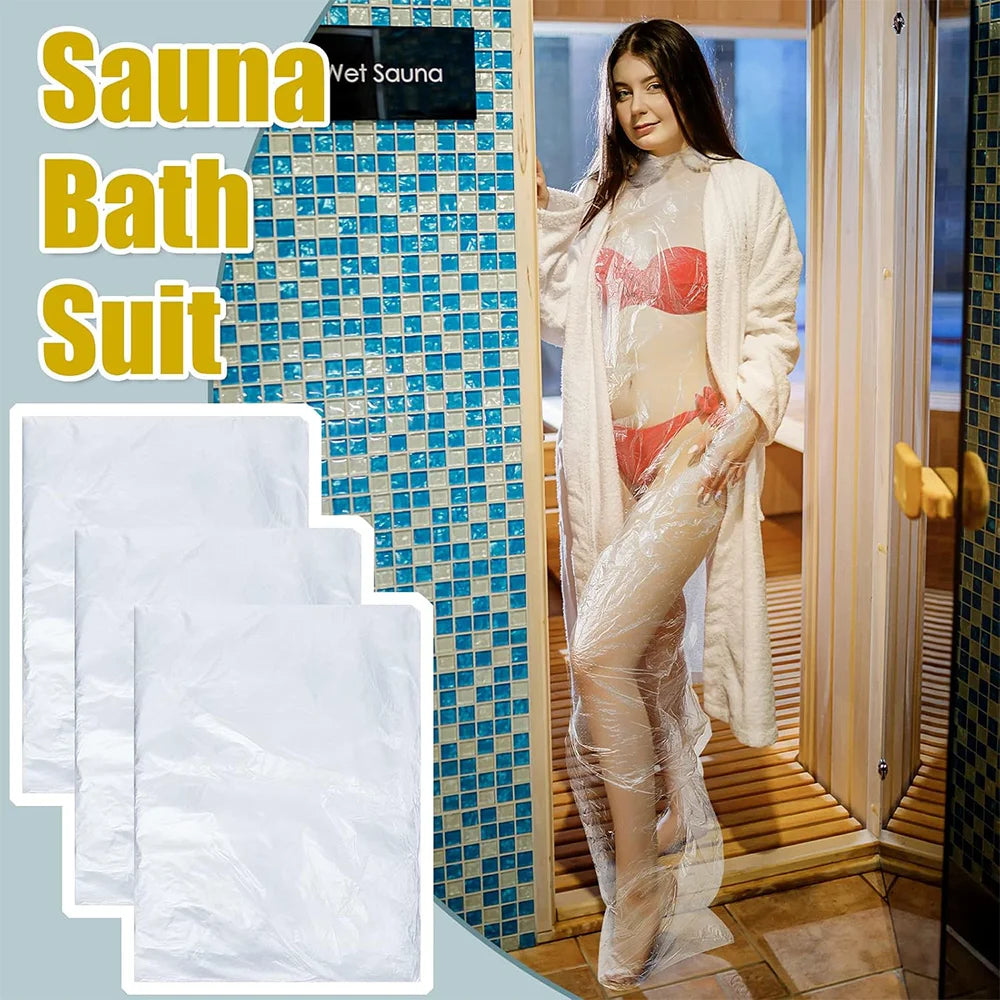 20 PCS Disposable Body Wrap PE Sauna Bath Suit Plastic Body Far Infrared Sauna Wrap for Women Men Spa Bathtub Weight Loss Detox